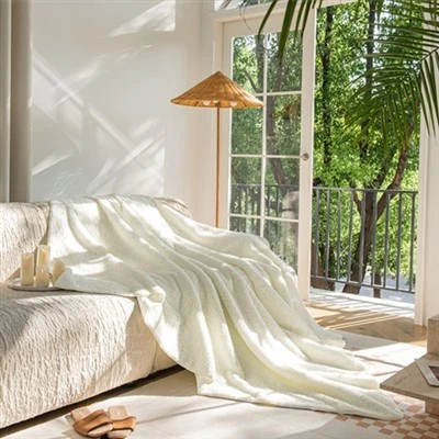 Manta de franela beige